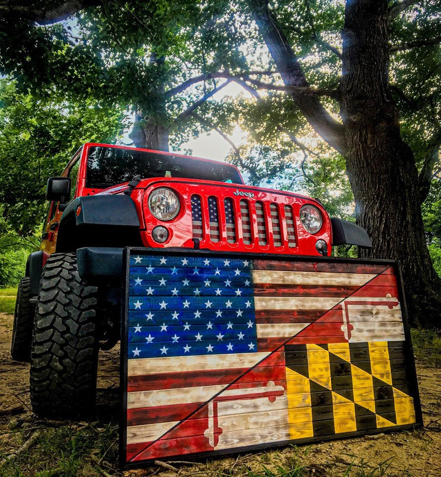 Extra Large Rustic/Maryland Flag