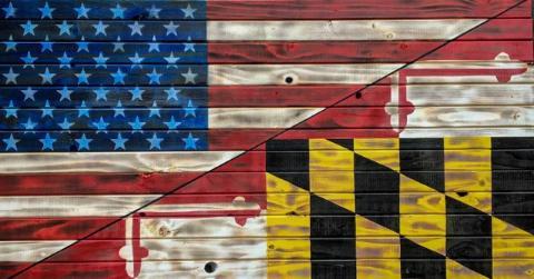 Extra Large Rustic/Maryland Flag