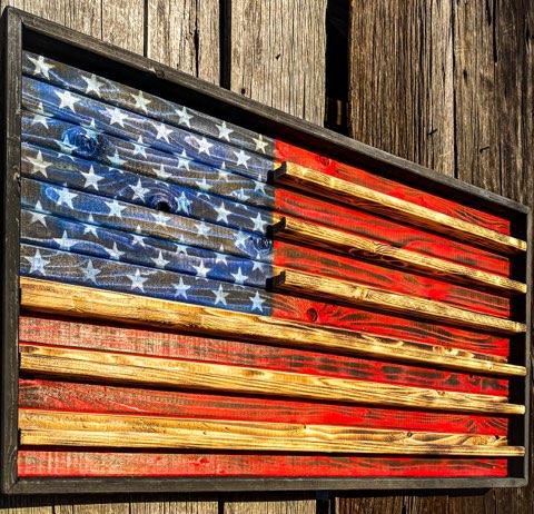 Coin Holder Distressed Flag