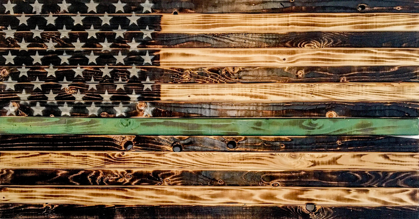 Charred "Honor" Flag, Colored Stripe