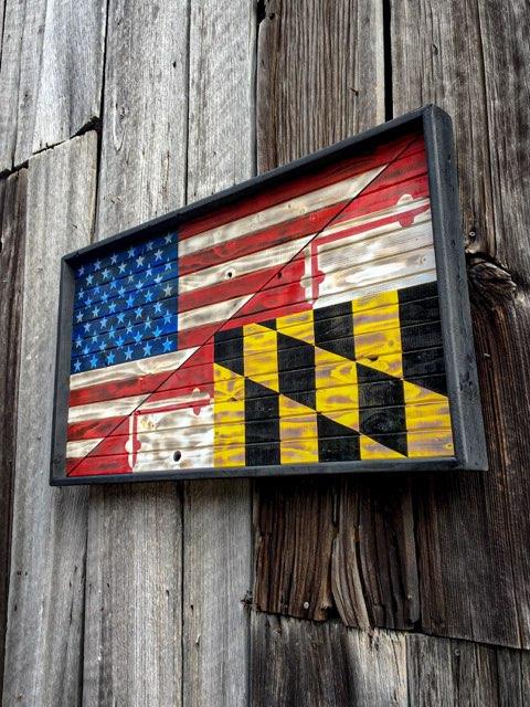 American/Maryland Flag