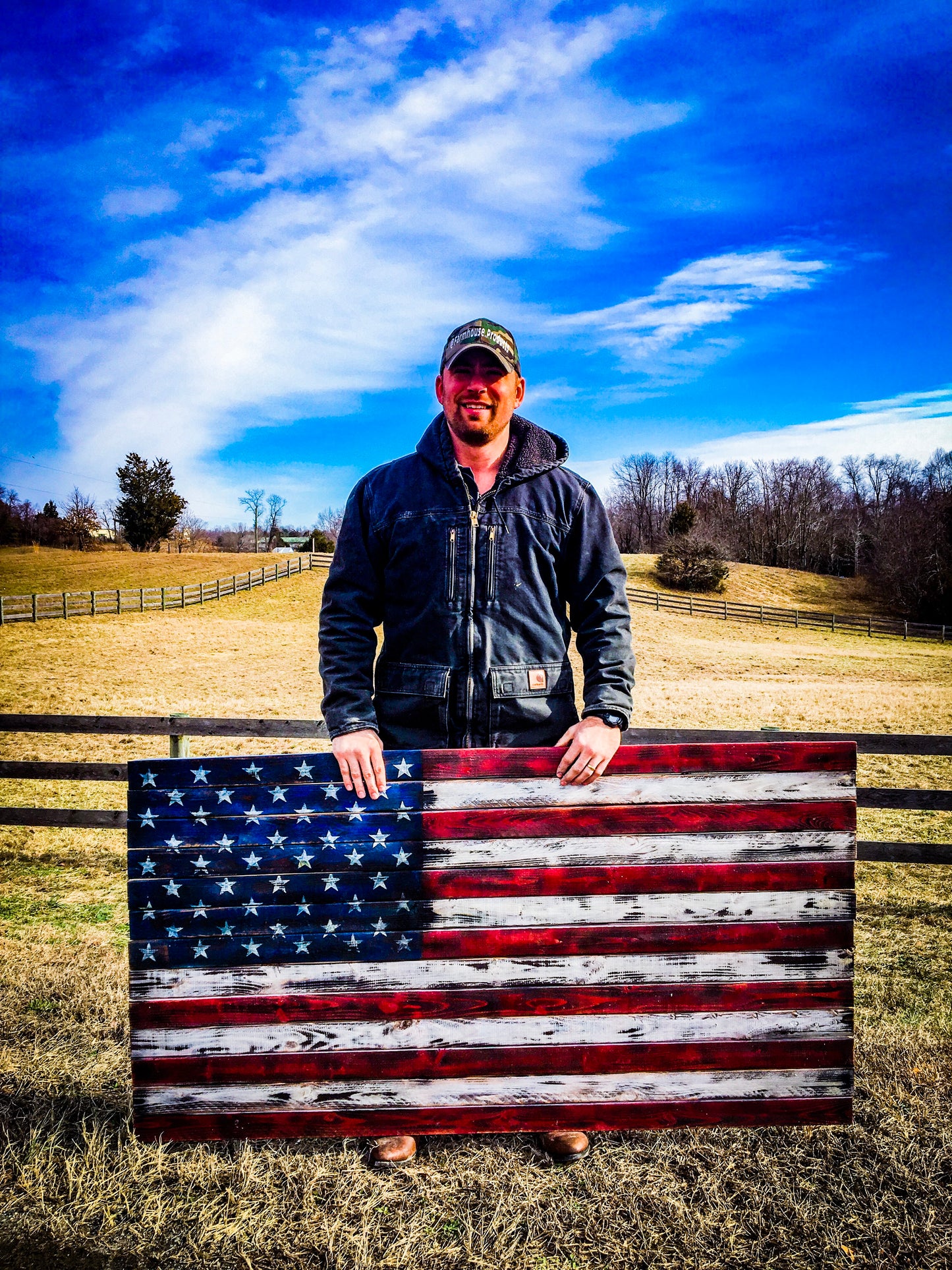 Extra Large Rustic American Flag