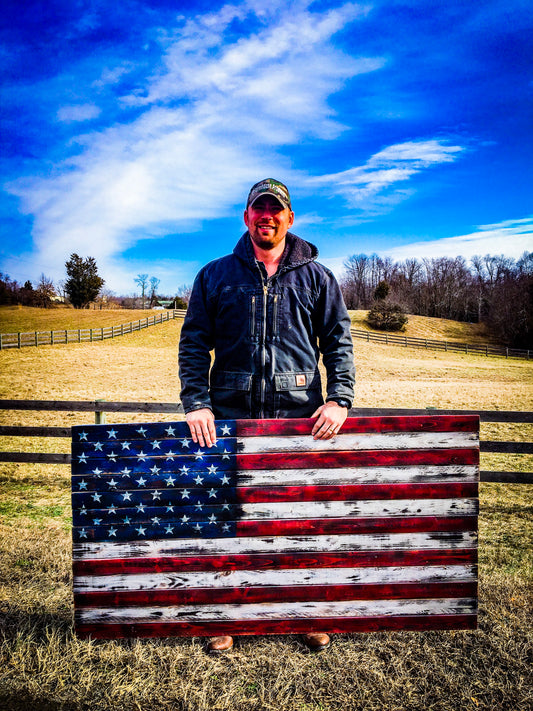 Extra Large Rustic American Flag