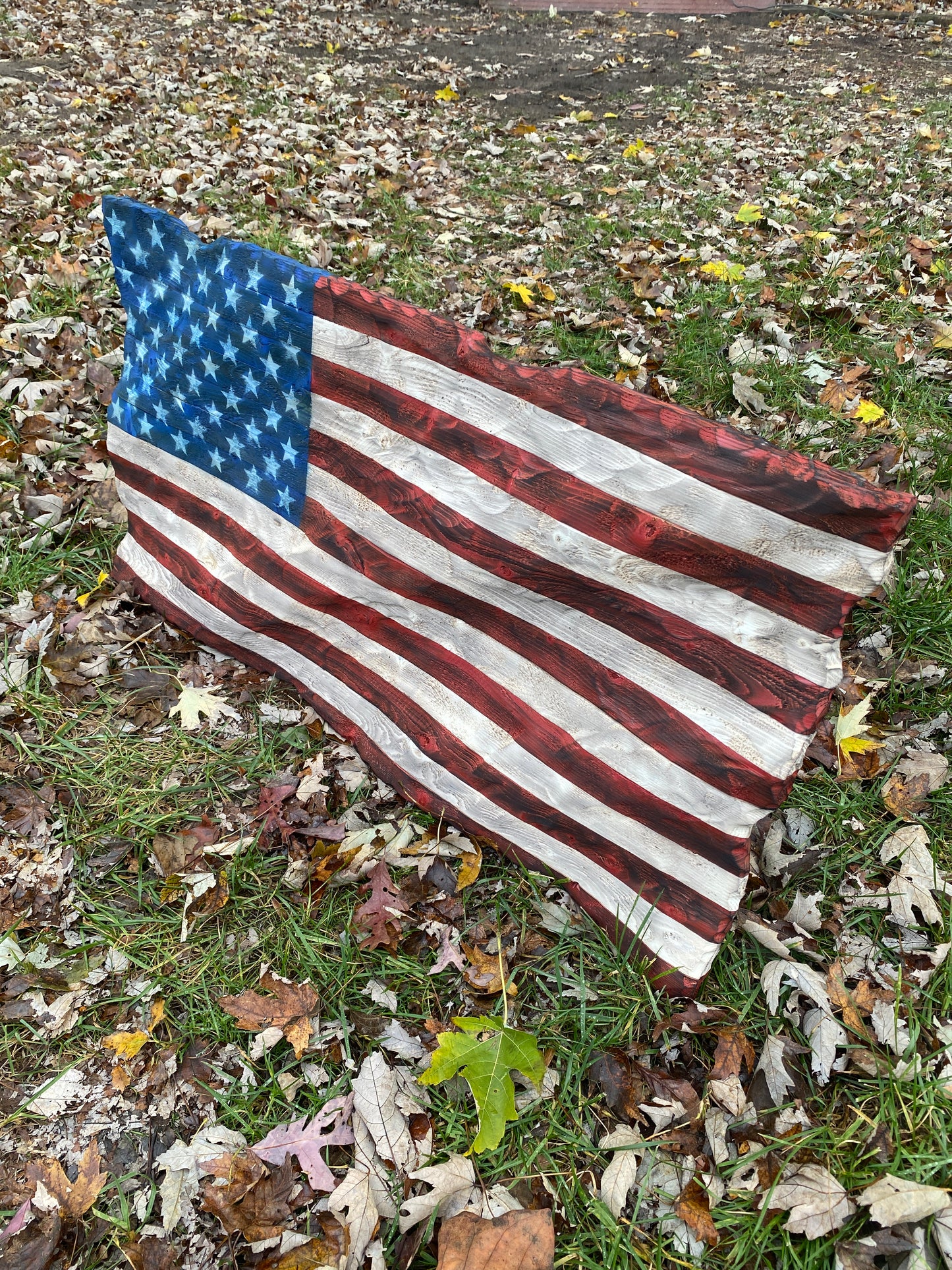 Chissled Rustic Thin Wavy Flag