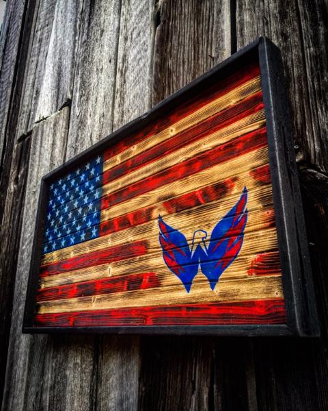 Distressed Washington Capitals Flag