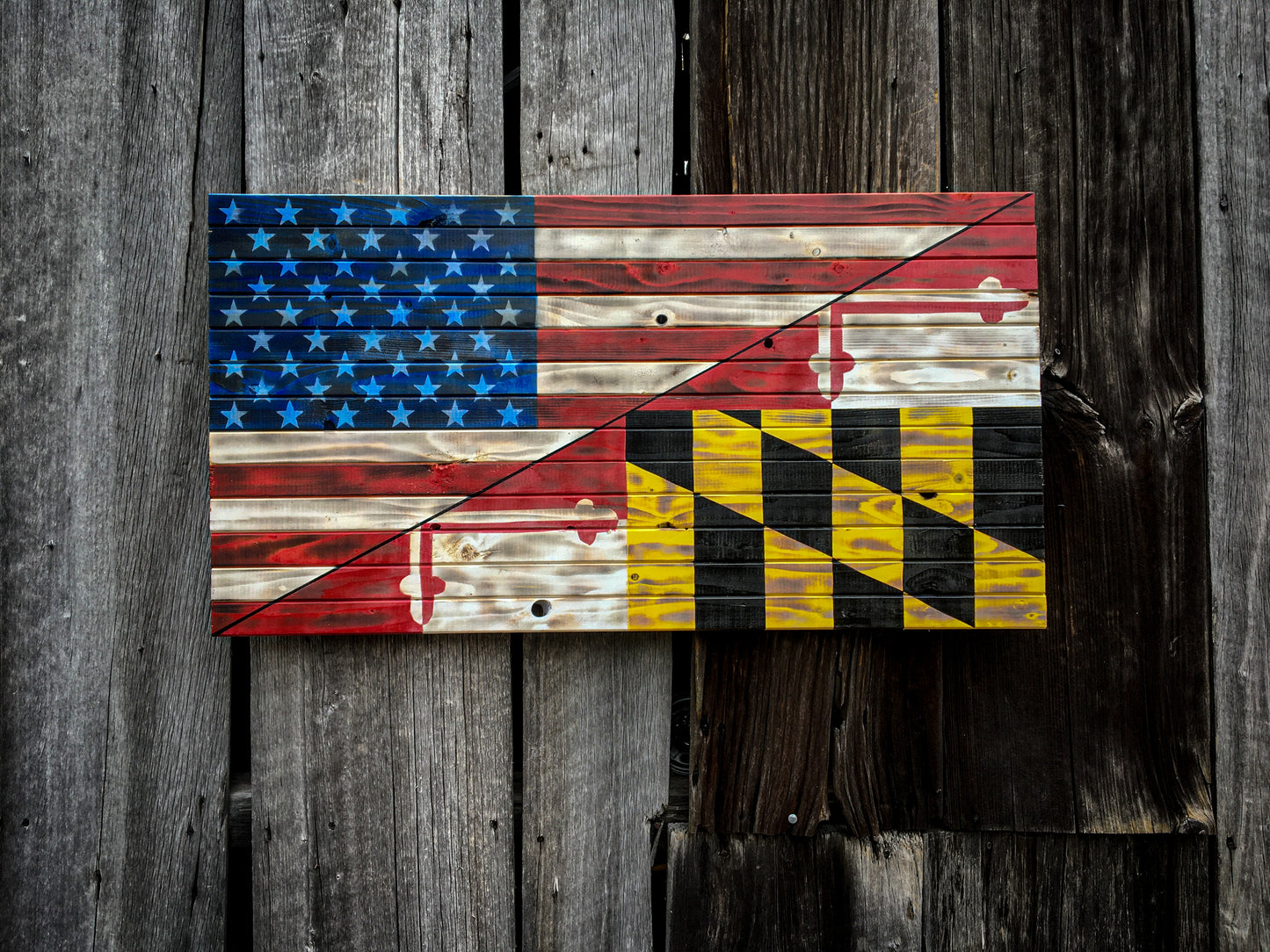 Extra Large Rustic/Maryland Flag