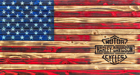 Distressed American Flag Harley Davidson